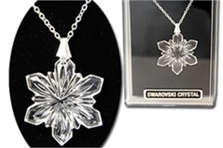 40- Genuine Swarovski Crystal Snowflake Necklace-Boxed $3.50 ea