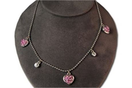 50--Sweetheart Necklace with Swarovski Rhinestones -boxed
