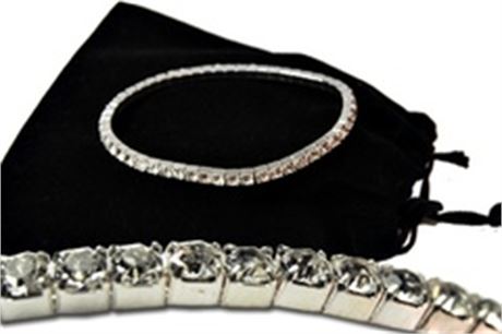 60-- Swarovski Rhinestone Bracelets--Crystal/Silvertone $3.00 ea
