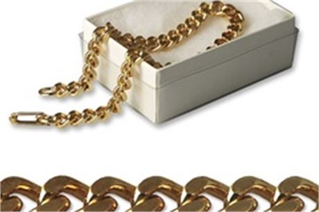 100-- Men's Pure goldtone Link Bracelet 8" in gift box- $.99 pcs