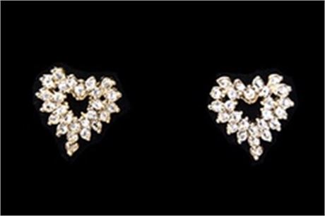 40 pairs-- Heart Shaped Swarovski Rhinestone Earrings $2.99 pr