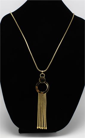 One Dozen New Gold Circle Tassel Pendant Necklaces by One Wink #N2352-12