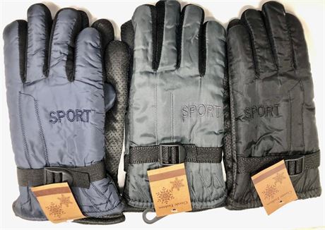 72prs  Men’s ski gloves sport with dotted palm wholesale lot
