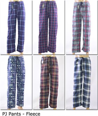 24 Men's Fleece Pajama Pants Plaid design M-2xl