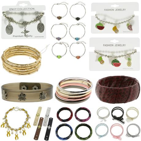 1200 Pieces Assorted Style Women's Fashion Bracelets