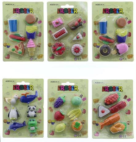 576 Pieces Assorted Japanese Novelty Puzzle Eraser Displays