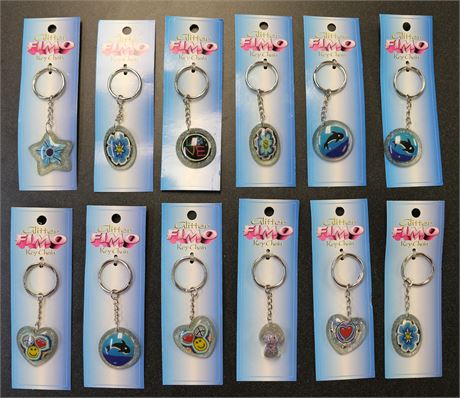 Glitter Fimo Designs In Acrylic Keychains 288 Pieces