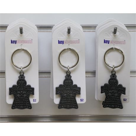 God Bless Nurses Guardian Angel Split-Ring Keychains