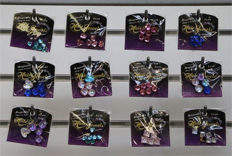 Self-Adhesive Stick-On Faceted Hair Jewel Sets Re-Usable 1,728 Sets