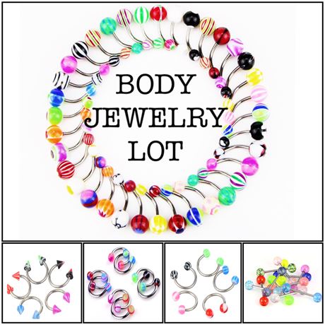 1000 Pieces of New Body Jewerly - Nose Rings, Barbells, More - MSRP $12,700