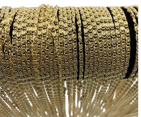 50 Pcs Scroll Chains 14 kt Gold Plated Made in USA- 18 inch