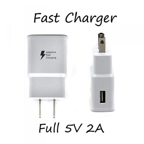 100 New Fast Charging 5V 2A Wall Chargers w USB Port iPad iPhone Samsung