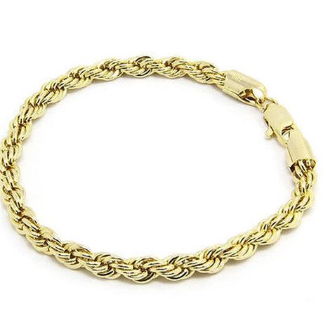 24 Pieces 14 KT Heavy Gold Plate Rope Bracelets 8.5 Inches