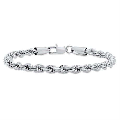 24 PIECES 14KT WHITE GOLD OVERLAY ROPE BRACELETS 8.5 Inches