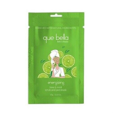 Que Bella Lime & Mint Gel Scrub & Peel Mask- .5 Oz.