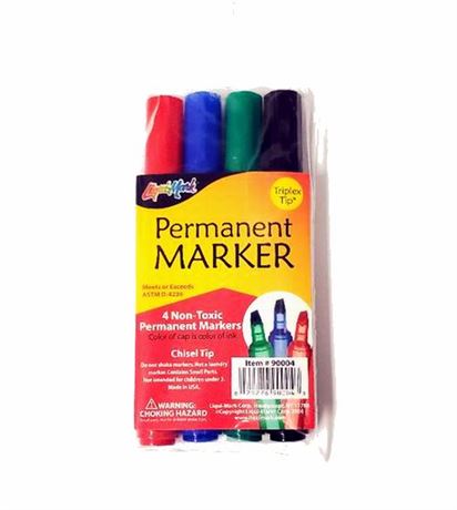 4-Pack Permanent Marker Chisel Tip – $1.00 Pack