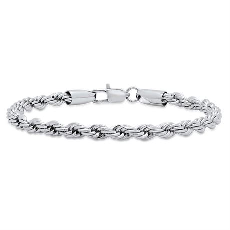 12 PIECES 14KT WHITE GOLD OVERLAY ROPE BRACELETS 8.5 Inches