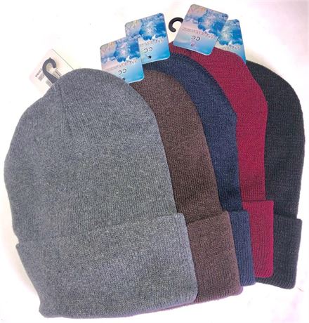 48 Unisex Winter Beanies with Cuff Assorted Colors. Super warm and Comfortable