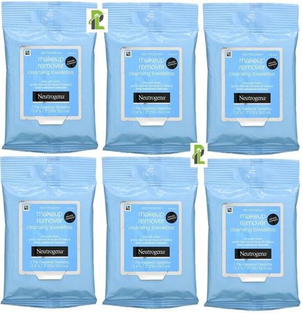 LOT Neutrogena Make-Up Remover Cleansing Towelettes, 7 count (6 Packs) TRAVEL