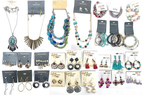 100 pcs Name Brand Jewelry Lot- Erica Lyons, Massini, Mixit, ect.