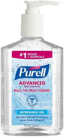 Purell 8oz Sanitizer - Refreshing Gel - Lot of 1200 x 12 Packs - SEALED - NEW!