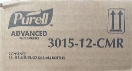 Purell 8oz Sanitizer - Refreshing Gel - Lot of 600 x 12 Packs - SEALED - NEW!