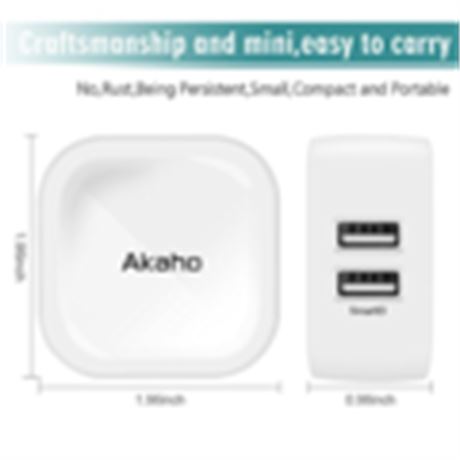 Akaho iPhone Charger 2.4A 12W Dual USB Wall Charger 6ft Lightning
