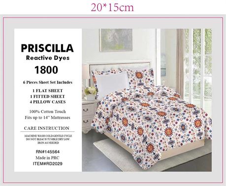 Priscilla 4-pc Sheet Set, Twin Size
