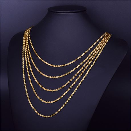 4mm Luxury Gold Plated Necklace Women Charm Jewelry