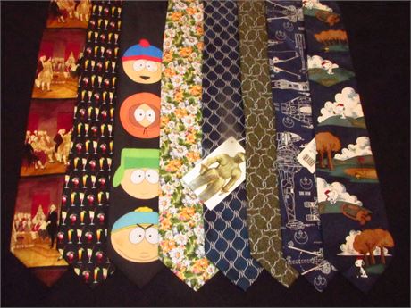 50 Novelty Neckties Cartoon Ties Wholesale Lot Bulk Resell Mens Neckwear