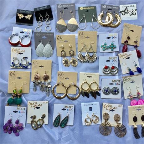 50 Pair All Designer Name Brand Earrings- Amazing lot !!-Quality