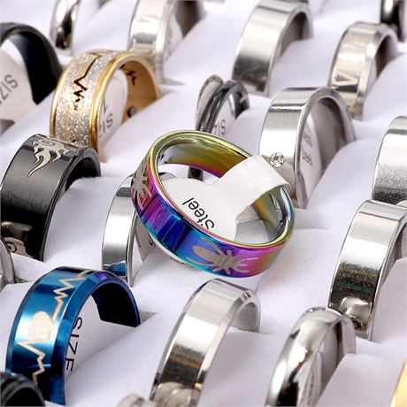 500 Trendy Unisex Stainless Steel Fashion Band Rings