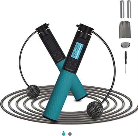 Rope or No Rope Jump Rope with Calorie Counter, Digital Skipping Fitness Rope