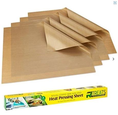 4 Pack Teflon Sheet for Heat Press and Oven Use, Non-Stick Craft Mat – Item #568