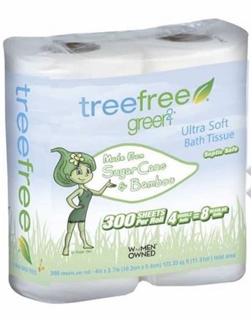 25,276 Tree Free Ultra Soft Bathroom Rolls 300 sheets Jumbo Rolls