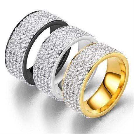 35Pcs Luxury Rhinestone Alloy Rings Jewelry
